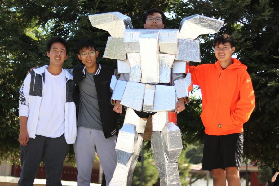 Left to right: Kevin Chen, Eric Lee, Yeongbok Lee, and Colin Rich, the four creators of the costume.